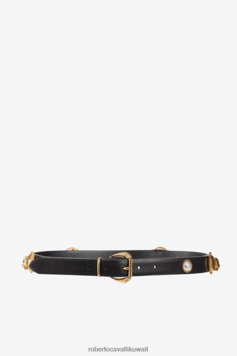 Roberto Cavalli نحيف رشيقة حزام جلد رأس النمر مُكَمِّلات 4H40H633
