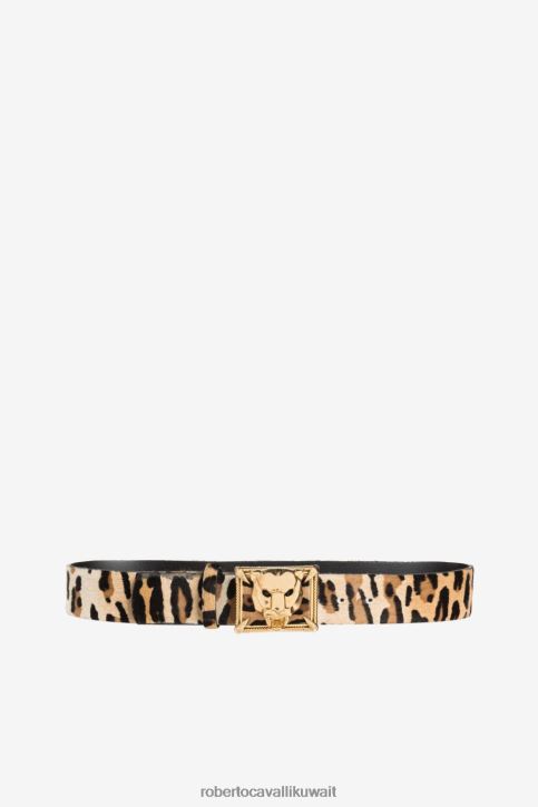 Roberto Cavalli نحيف وردي/عاري حزام رأس النمر بطبعة جاكوار مُكَمِّلات 4H40H638