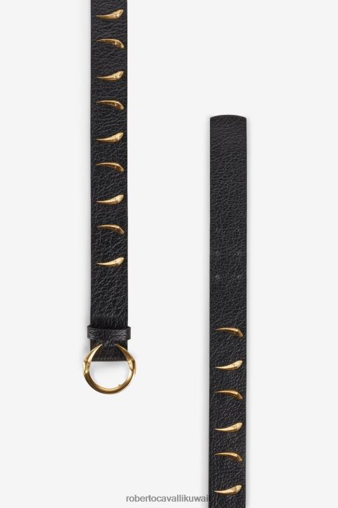 Roberto Cavalli نحيف المنصة الذهبية حزام سلسلة رأس النمر مُكَمِّلات 4H40H640