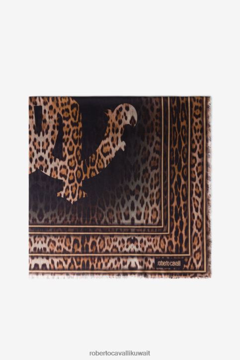 Roberto Cavalli نحيف أنيق وشاح بطبعة جلد النمر مُكَمِّلات 4H40H650