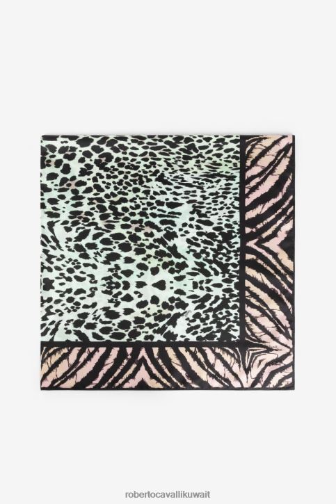 Roberto Cavalli نحيف موضة ملكة صقلية ووشاح حريري بطبعة الحرية مُكَمِّلات 4H40H651