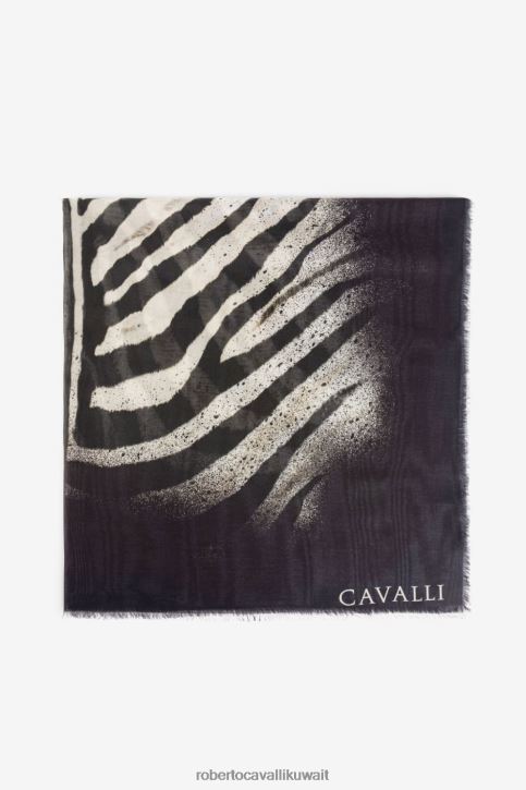 Roberto Cavalli نحيف متعدد الألوان وشاح بطبعة حمار وحشي مُكَمِّلات 4H40H654