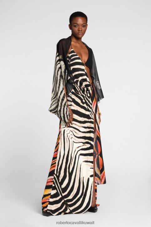 Roberto Cavalli نحيف موضة ملكة الكاب الحريري بطبعة صقلية مُكَمِّلات 4H40H655