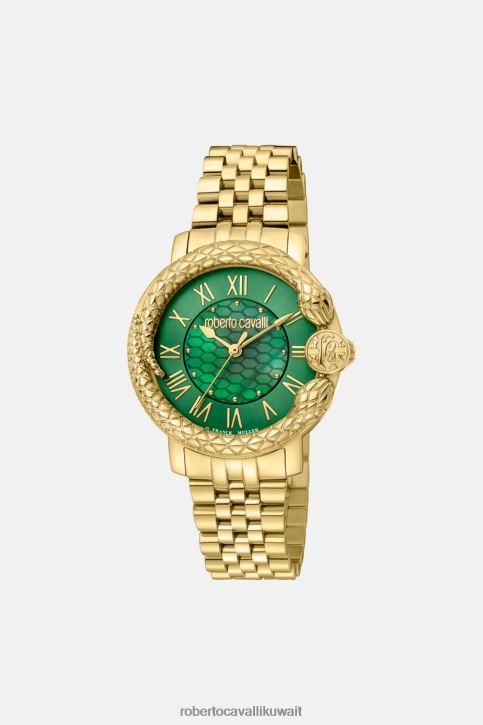 Roberto Cavalli نحيف رشيقة ساعة مميزة بنقش الثعبان مُكَمِّلات 4H40H676