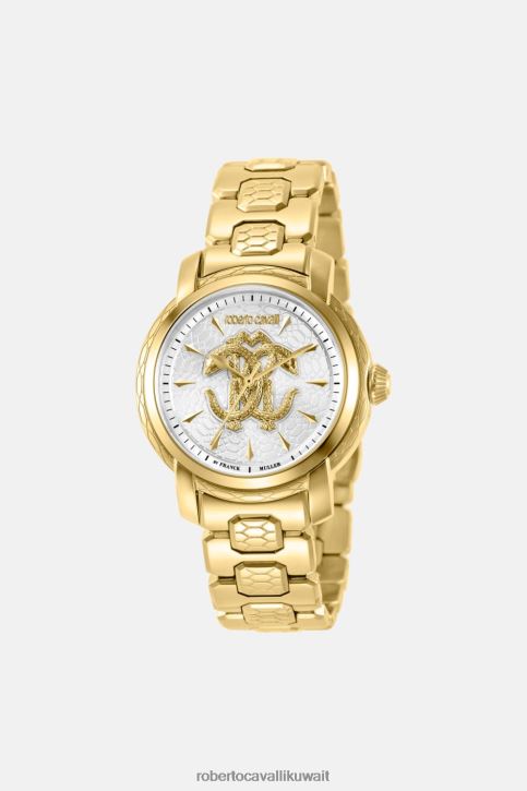Roberto Cavalli نحيف أنيق ساعة مرآة بنقش الثعبان مُكَمِّلات 4H40H679