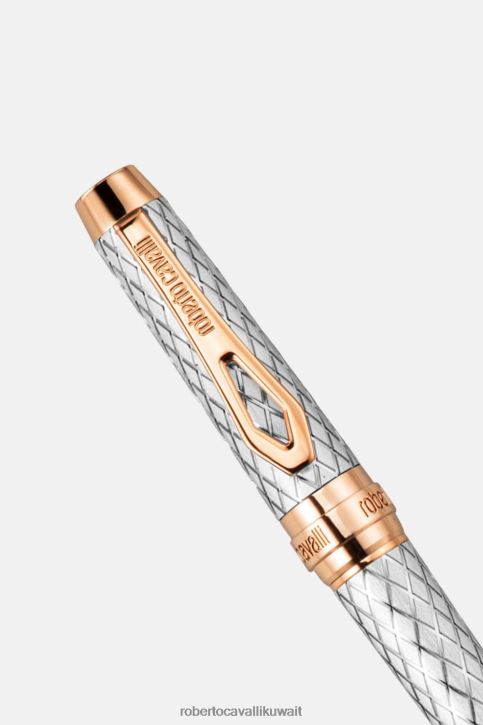 Roberto Cavalli نحيف الفضة والذهب الأصفر قلم حبر جاف، لونين مُكَمِّلات 4H40H709