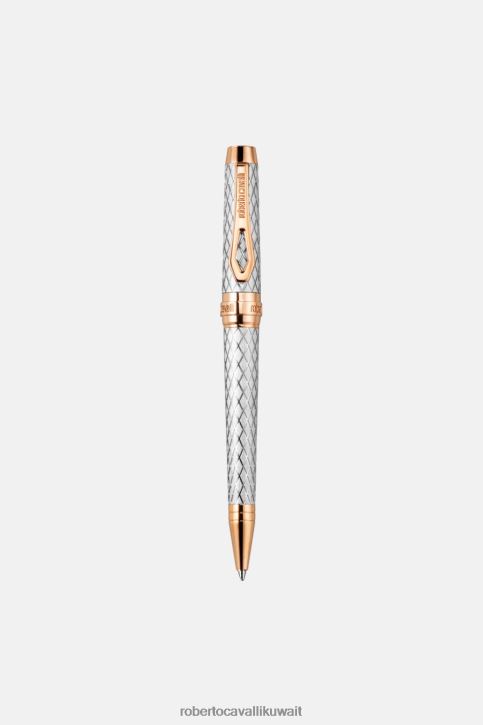 Roberto Cavalli نحيف الفضة والذهب الوردي قلم حبر جاف، لونين مُكَمِّلات 4H40H710