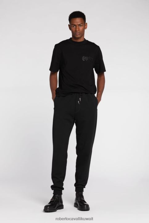 Roberto Cavalli رجال أنيق تيشيرت مزين بطبعة جرافيك ملابس 4H40H741