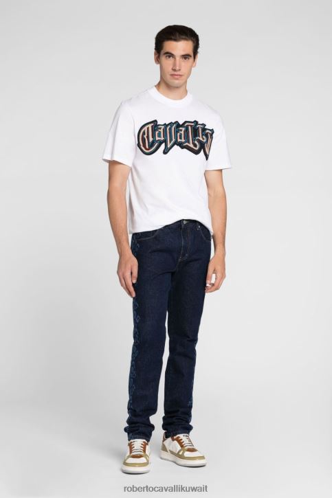 Roberto Cavalli رجال رشيقة تي شيرت بطبعة الفهد ملابس 4H40H744