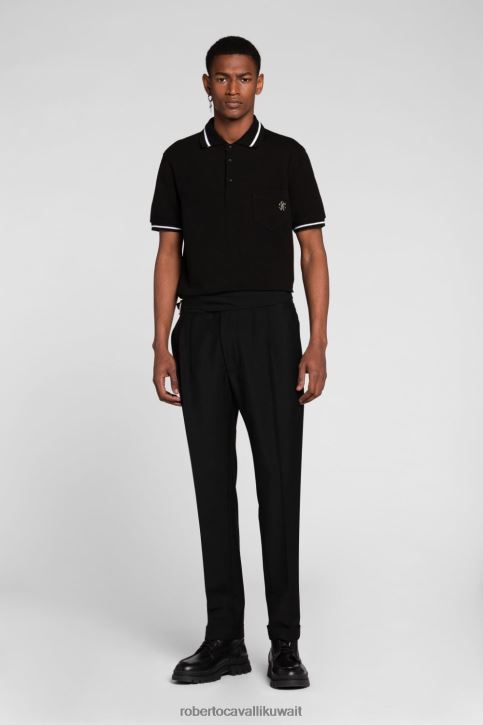 Roberto Cavalli رجال أنيق قميص بولو بطبعة الفهد ملابس 4H40H768