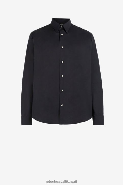 Roberto Cavalli رجال حار قميص قطن بطبعة شعار ملابس 4H40H802