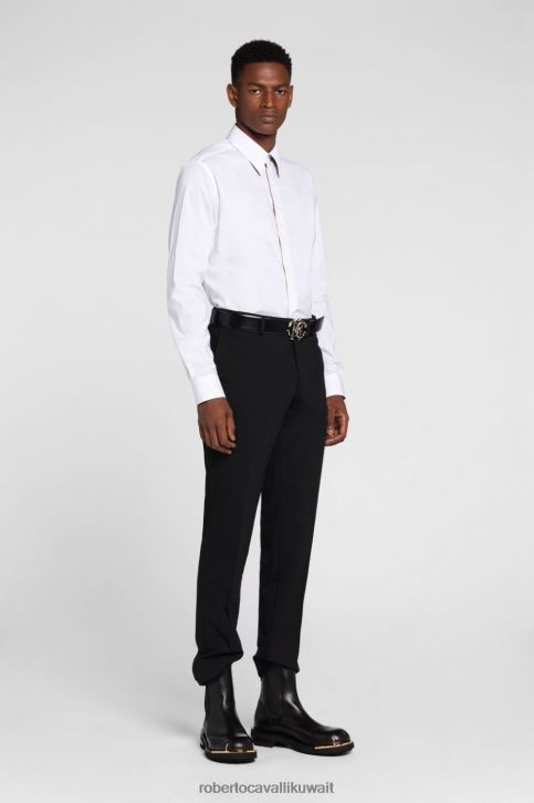 Roberto Cavalli رجال موضة قميص ببروش شعار الماركة ملابس 4H40H806