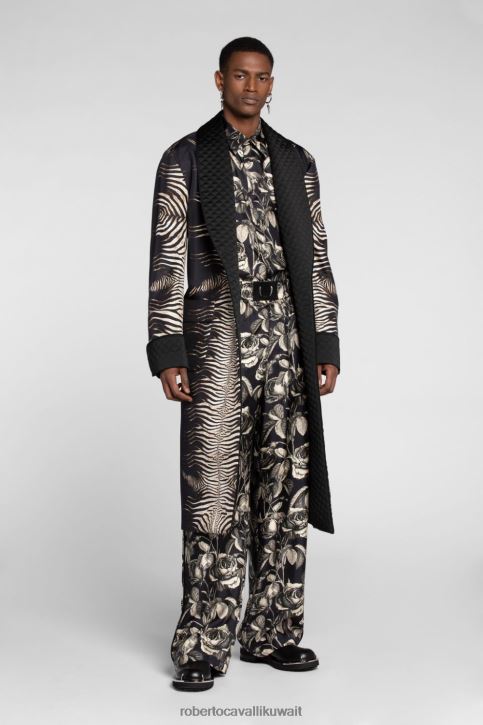 Roberto Cavalli رجال البصرية الأبيض تسخير قميص القطن ملابس 4H40H816