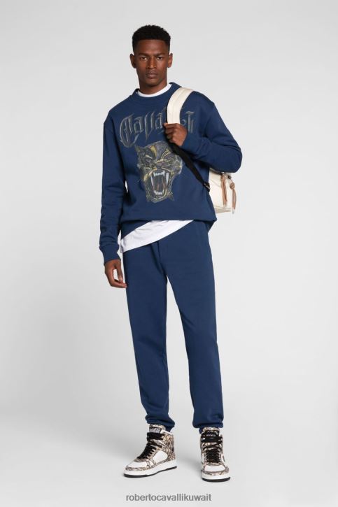 Roberto Cavalli رجال موضة هوديي بطبعة شعار ملابس 4H40H837