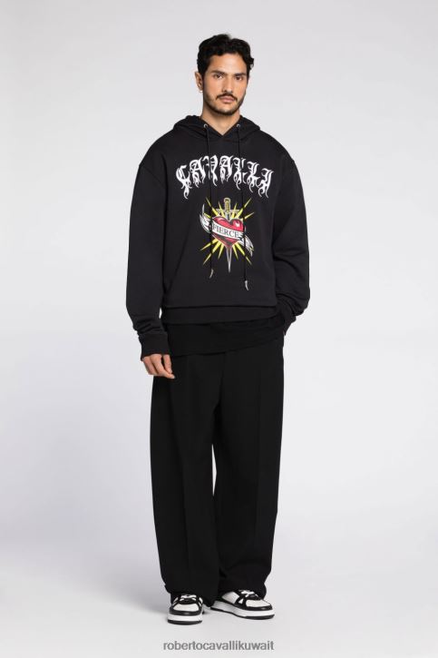 Roberto Cavalli رجال أنيق سترة بسحاب وشريط بطباعة جلد الفهد ملابس 4H40H845