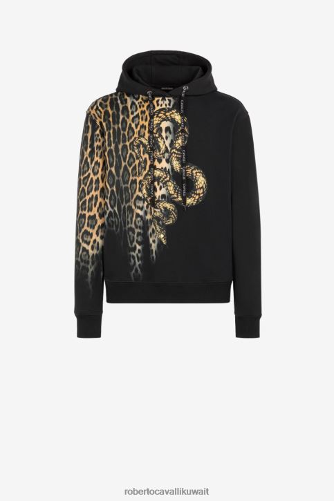 Roberto Cavalli رجال حار قميص من النوع الثقيل بطبعة حيوانية ملابس 4H40H847