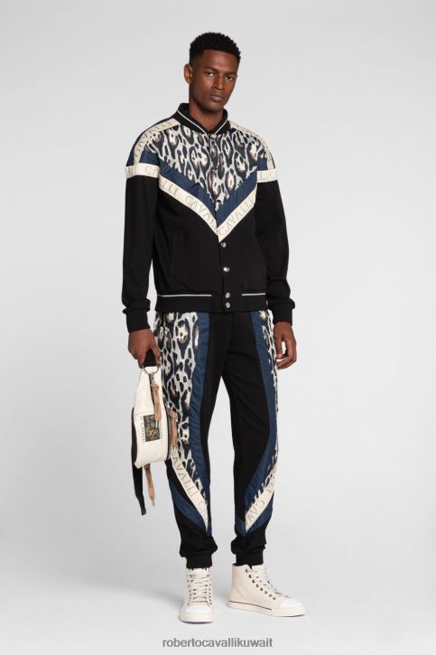 Roberto Cavalli رجال حار سترة بومبر مطرزة بالعلم ملابس 4H40H850