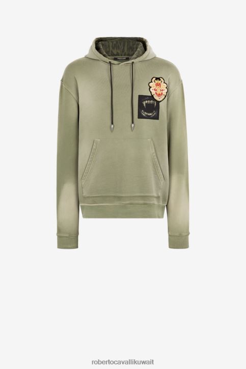 Roberto Cavalli رجال جيش هودي بطبعة مونوغرام وشعار آر سي ملابس 4H40H859
