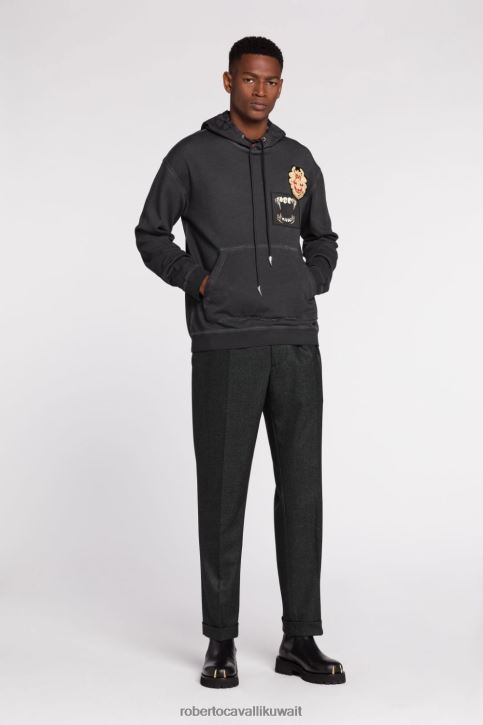 Roberto Cavalli رجال جيش هودي بطبعة مونوغرام وشعار آر سي ملابس 4H40H859