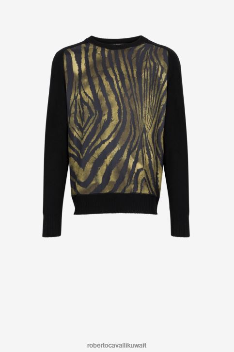 Roberto Cavalli رجال متعدد الألوان سترة بألواح وطبعة الحرية ملابس 4H40H874