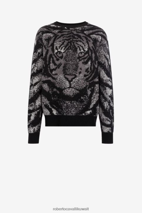 Roberto Cavalli رجال متعدد الألوان سترة إنتارسيا النمر ملابس 4H40H876