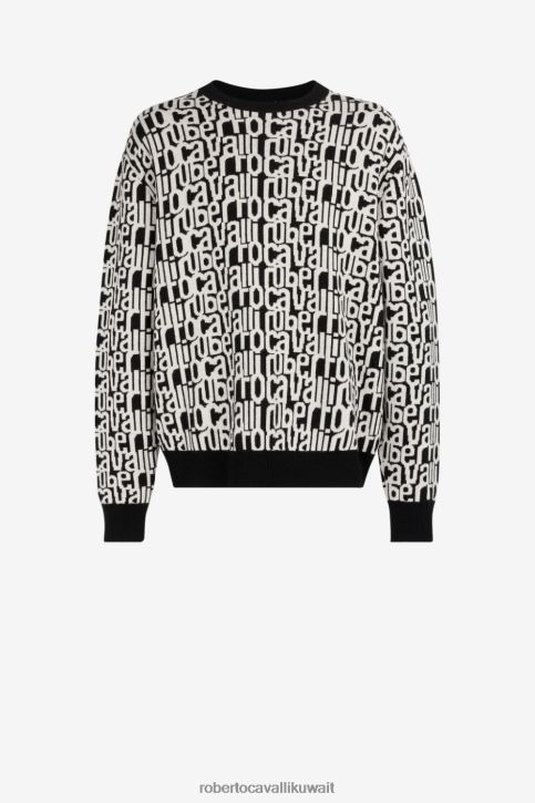 Roberto Cavalli رجال متعدد الألوان سترة صوف بشعار الماركة إنتارسيا ملابس 4H40H877