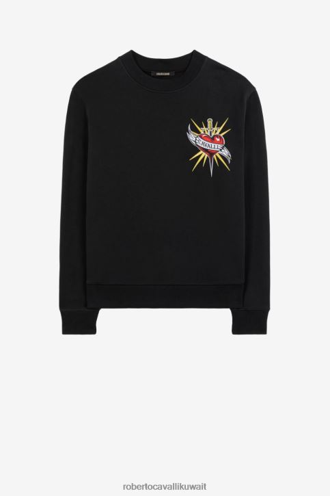 Roberto Cavalli رجال حار سويت شيرت من القطن بطبعة جرافيك ملابس 4H40H882