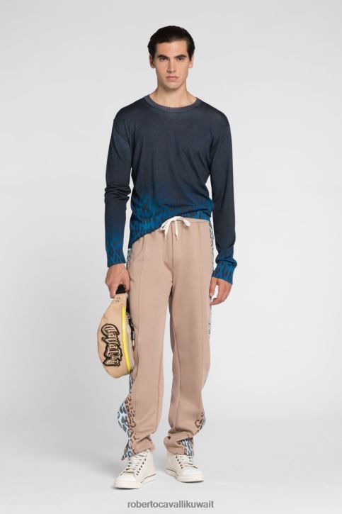 Roberto Cavalli رجال موضة تيشيرت بشعار الماركة ملابس 4H40H883