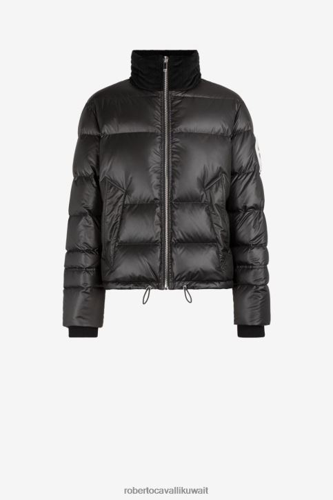 Roberto Cavalli رجال أسود سترة مبطنة على شكل ثعبان مرآة ملابس 4H40H898