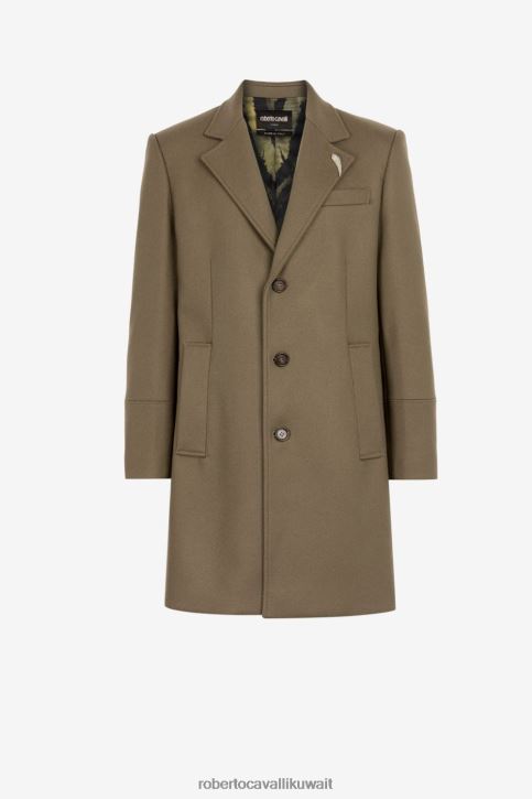 Roberto Cavalli رجال أخضر معطف ذو سن النمر ذو صدر واحد ملابس 4H40H899