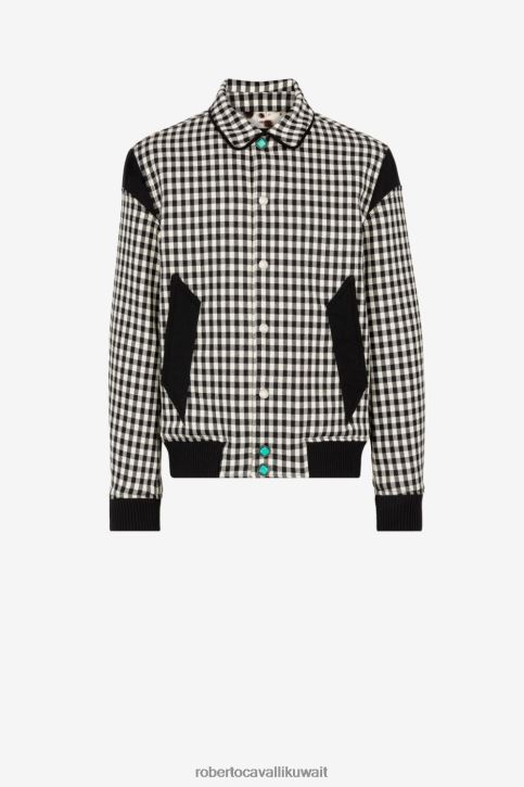 Roberto Cavalli رجال أسود سترة القماش القطني ملابس 4H40H904