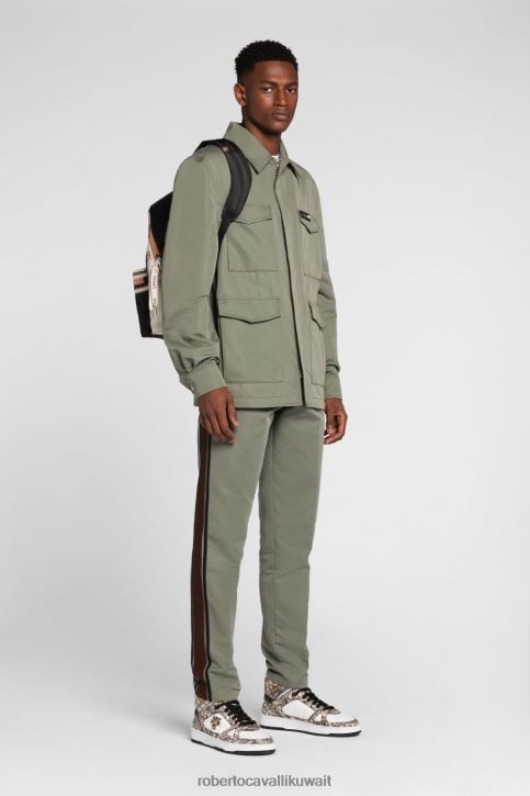 Roberto Cavalli رجال أسود سترة القماش القطني ملابس 4H40H904