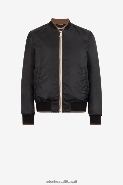 Roberto Cavalli رجال أنيق سترة بومبر مطرزة على شكل حيوان ملابس 4H40H906