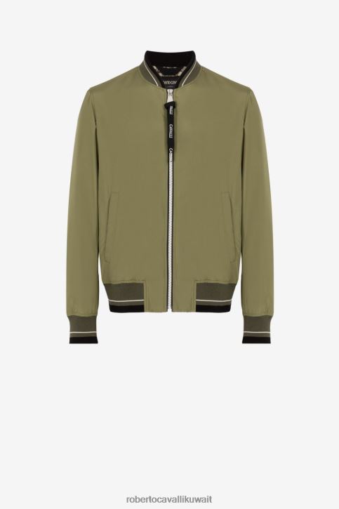 Roberto Cavalli رجال موضة سترة بومبر بسحاب وشعار الماركة ملابس 4H40H907