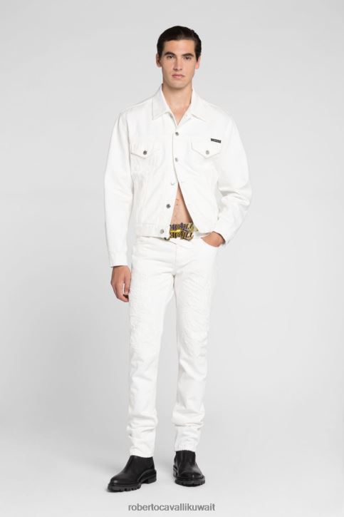 Roberto Cavalli رجال موضة سترة بومبر جلدية بسحاب ملابس 4H40H908