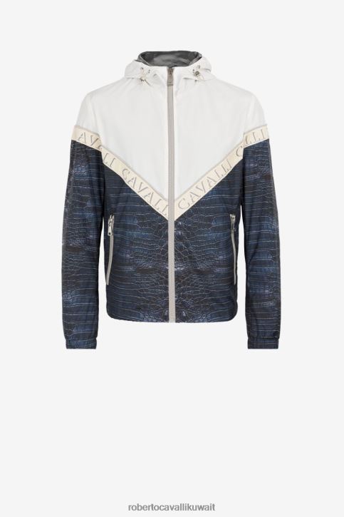 Roberto Cavalli رجال أنيق سترة بسحاب وطبعة حيوان ملابس 4H40H910
