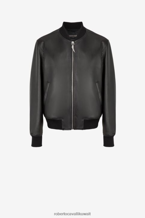 Roberto Cavalli رجال موضة جاكر من الجلد ذو أسنان النمر ملابس 4H40H912