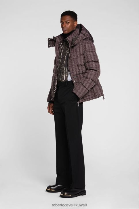 Roberto Cavalli رجال متعدد الألوان سترة قطنية بطبعة أسنان ونمر ملابس 4H40H916