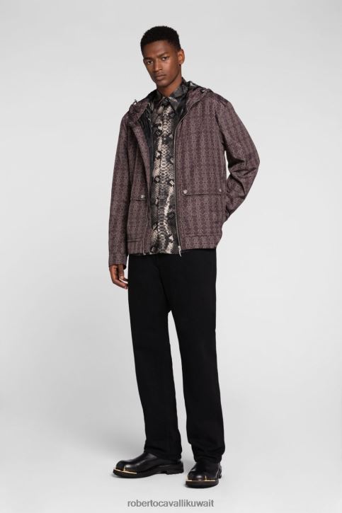Roberto Cavalli رجال موضة معطف مبطن بطبعة مونوغرام ملابس 4H40H917