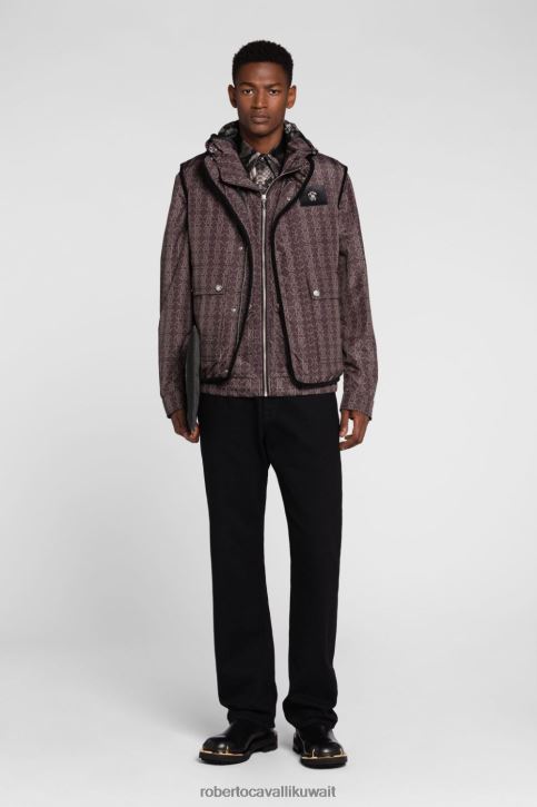 Roberto Cavalli رجال موضة معطف بطبعة مونوغرام ملابس 4H40H918