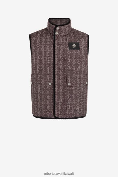 Roberto Cavalli رجال موضة جيليه مبطن بطبعة مونوغرام ملابس 4H40H919