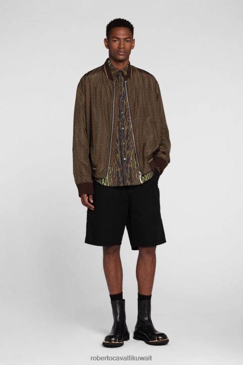 Roberto Cavalli رجال موضة جيليه مبطن بطبعة مونوغرام ملابس 4H40H919