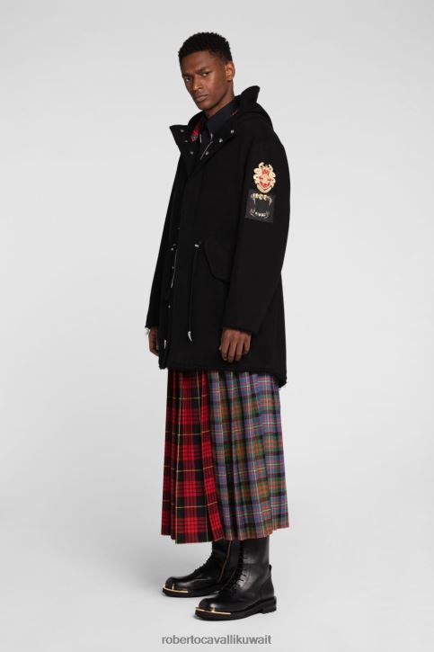 Roberto Cavalli رجال موضة سترة بومبر مزينة بشعار ملابس 4H40H928