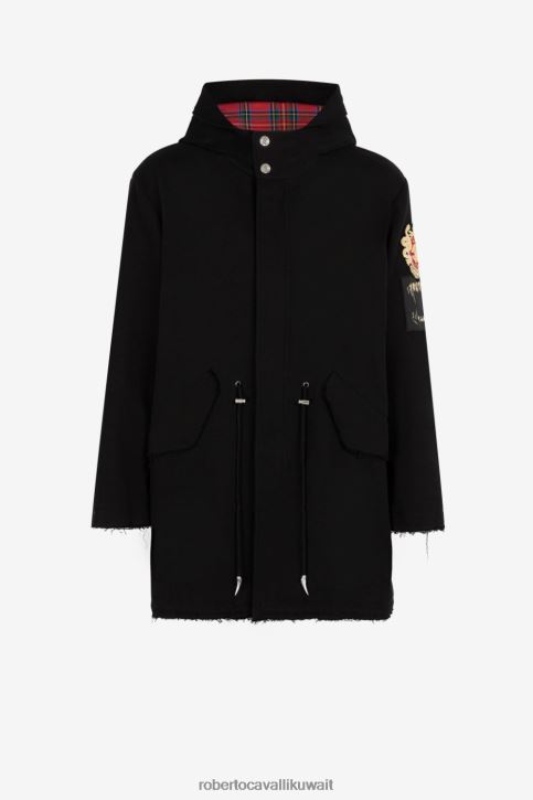 Roberto Cavalli رجال أنيق معطف باركا مزين بطبعات مرقعة على شكل حيوانات ملابس 4H40H929