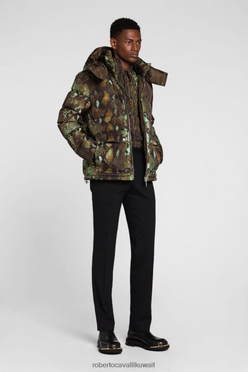 Roberto Cavalli رجال أسود معطف مبطن ملابس 4H40H930