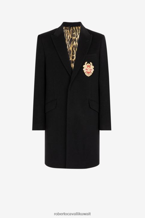 Roberto Cavalli رجال موضة معطف بطبعة مونوغرام وشعار آر سي ملابس 4H40H933