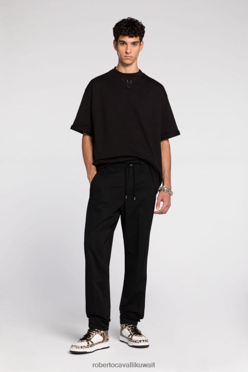 Roberto Cavalli رجال عاج بنطال رياضي بطبعة جرافيك ملابس 4H40H952