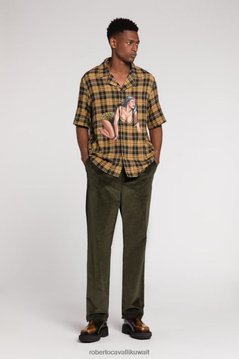 Roberto Cavalli رجال أنيق سراويل صوفية ضيقة مصممة ملابس 4H40H957