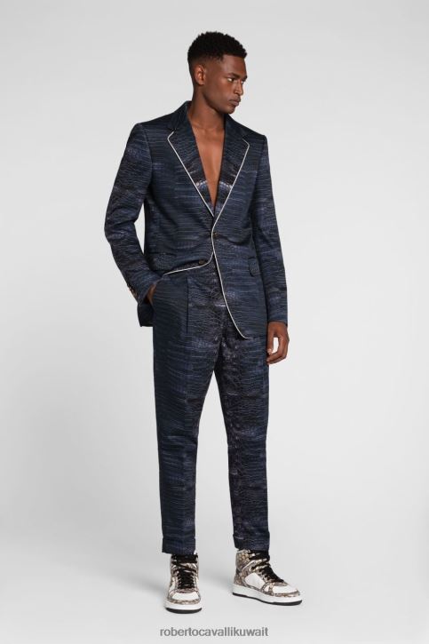 Roberto Cavalli رجال أسود سراويل مطوية ملابس 4H40H967