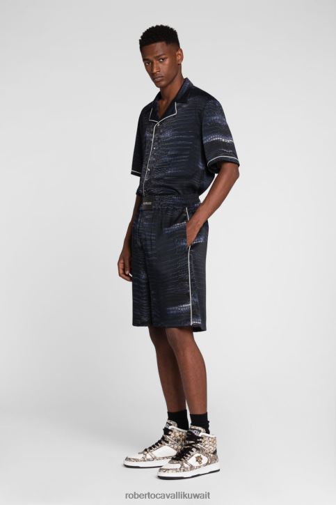 Roberto Cavalli رجال رشيقة بنطال مفصل بتأثير جلد الثعبان ملابس 4H40H968